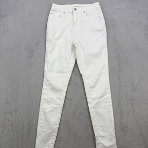 Levis 721 Jeans Womens 26 High Rise Skinny White Denim Pants 5-Pocket Stretch
